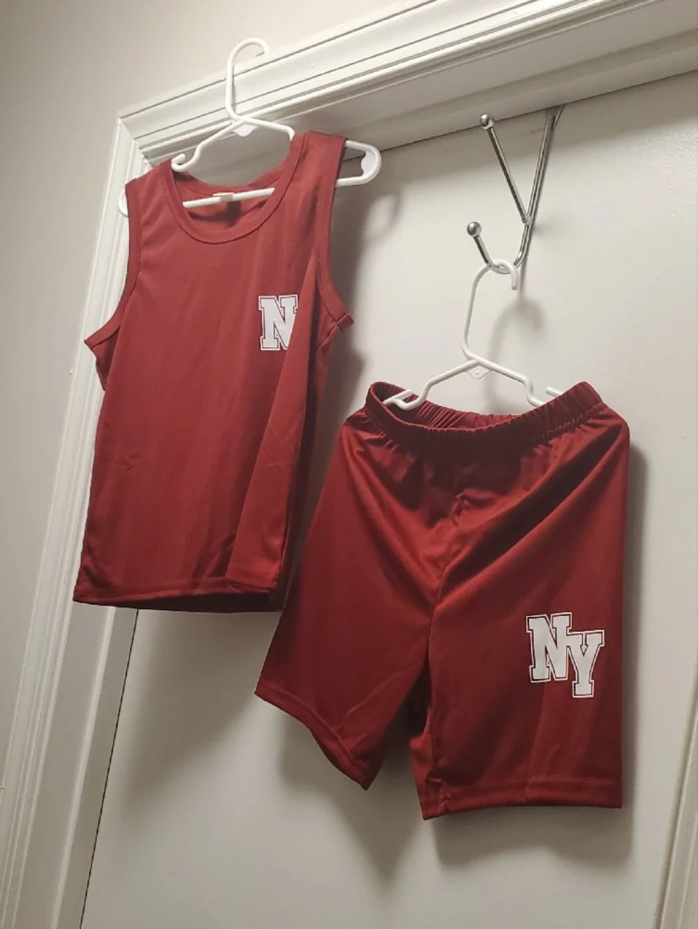 New York & Company Kids Red Tank & Shorts Pajama Set